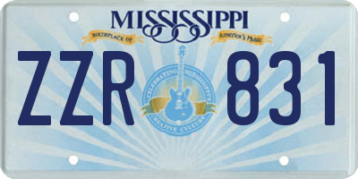 MS license plate ZZR831