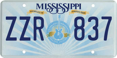 MS license plate ZZR837
