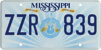 MS license plate ZZR839