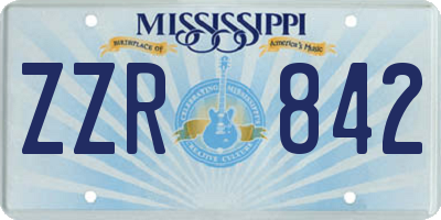 MS license plate ZZR842