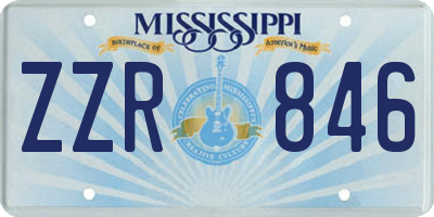 MS license plate ZZR846