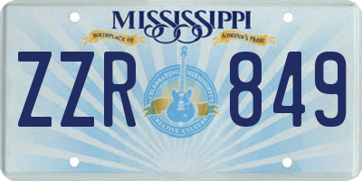 MS license plate ZZR849