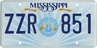 MS license plate ZZR851