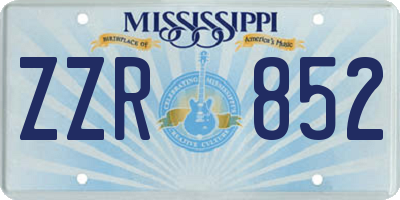MS license plate ZZR852