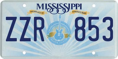 MS license plate ZZR853