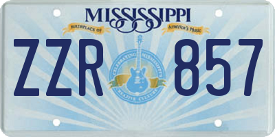 MS license plate ZZR857