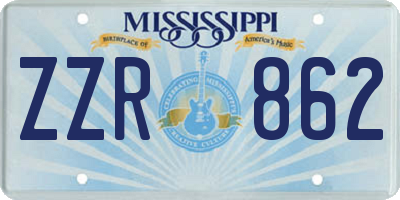 MS license plate ZZR862