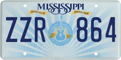MS license plate ZZR864