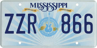 MS license plate ZZR866