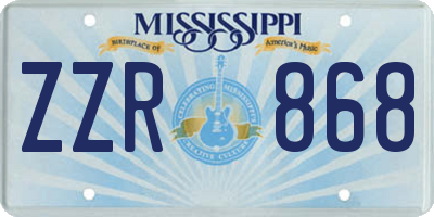 MS license plate ZZR868