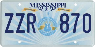 MS license plate ZZR870