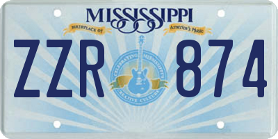 MS license plate ZZR874