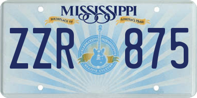 MS license plate ZZR875