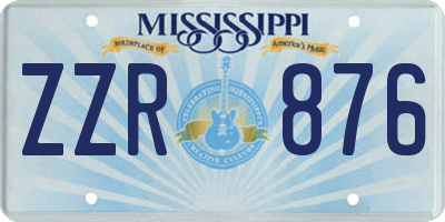 MS license plate ZZR876