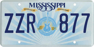 MS license plate ZZR877