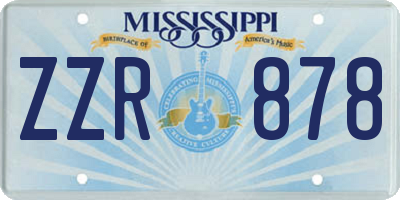 MS license plate ZZR878