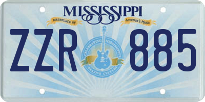 MS license plate ZZR885