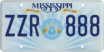 MS license plate ZZR888