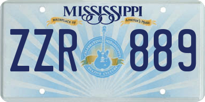 MS license plate ZZR889
