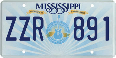MS license plate ZZR891