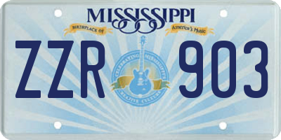 MS license plate ZZR903