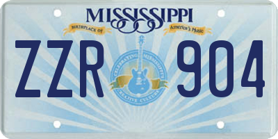 MS license plate ZZR904