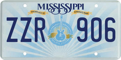 MS license plate ZZR906