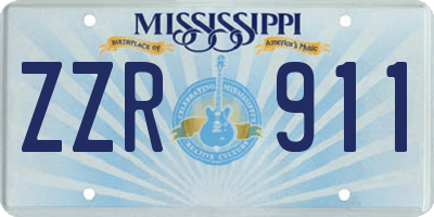 MS license plate ZZR911
