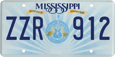 MS license plate ZZR912