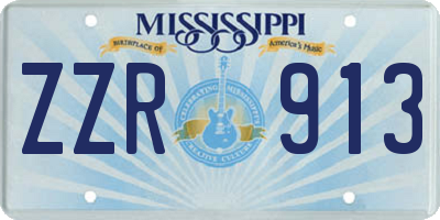 MS license plate ZZR913