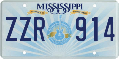 MS license plate ZZR914
