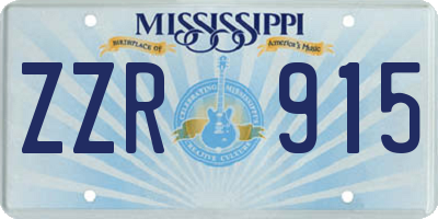 MS license plate ZZR915