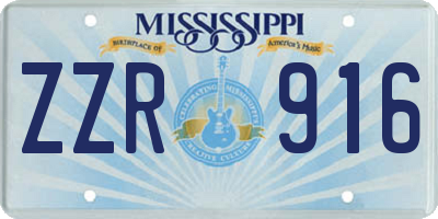 MS license plate ZZR916
