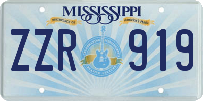 MS license plate ZZR919