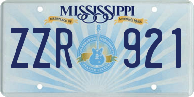 MS license plate ZZR921