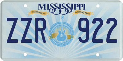 MS license plate ZZR922