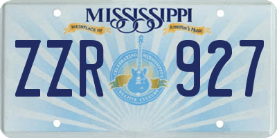 MS license plate ZZR927