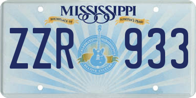 MS license plate ZZR933