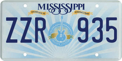 MS license plate ZZR935