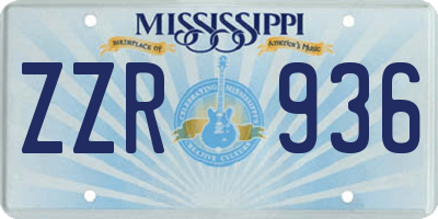MS license plate ZZR936