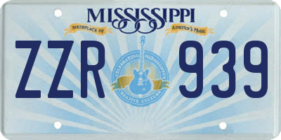 MS license plate ZZR939