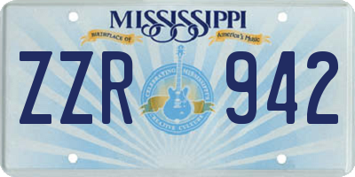 MS license plate ZZR942