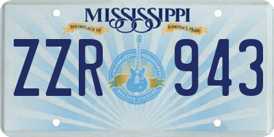 MS license plate ZZR943