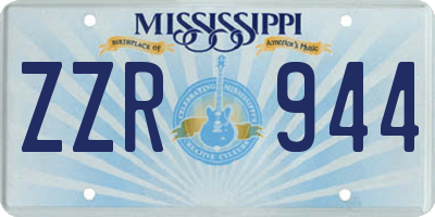 MS license plate ZZR944