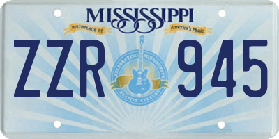 MS license plate ZZR945