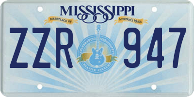 MS license plate ZZR947