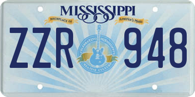 MS license plate ZZR948