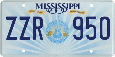 MS license plate ZZR950