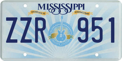 MS license plate ZZR951