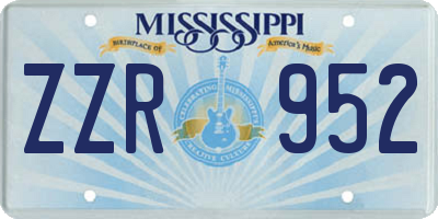 MS license plate ZZR952